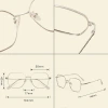 Trendy metal plain glasses frame, suitable for both men and women, retro style, suitable for myopia large square frame, 29190 Specification image
